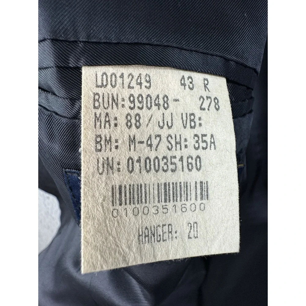VTG Polo University Ralph Lauren Blazer Jacket 43R Black Cashmere Preppy